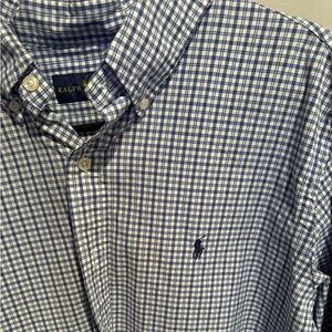 Polo Ralph Lauren men’s long sleeve button up blue plaid shirt